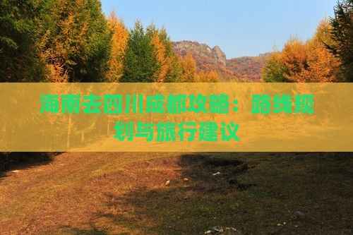 海南去四川成都攻略：路线规划与旅行建议