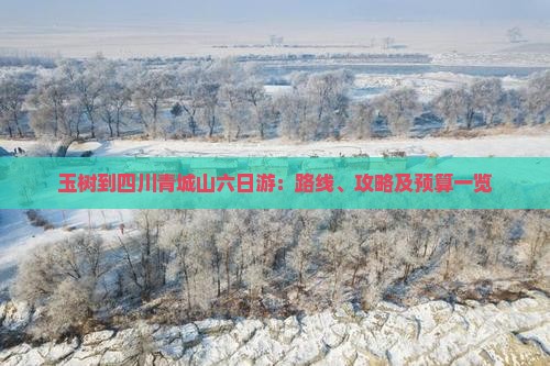 玉树到四川青城山六日游：路线、攻略及预算一览