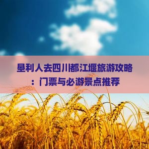 垦利人去四川都江堰旅游攻略：门票与必游景点推荐
