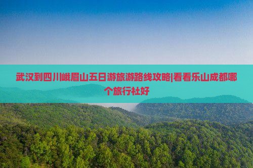 武汉到四川峨眉山五日游旅游路线攻略|看看乐山成都哪个旅行社好