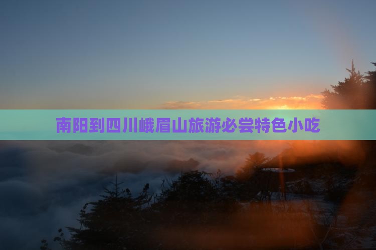 南阳到四川峨眉山旅游必尝特色小吃
