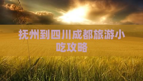 抚州到四川成都旅游小吃攻略