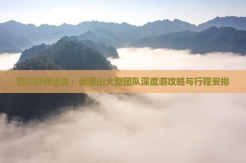 四川泸州出发：峨眉山大型团队深度游攻略与行程安排