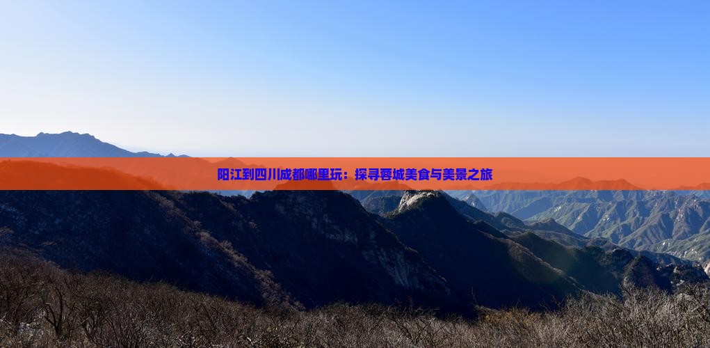 阳江到四川成都哪里玩：探寻蓉城美食与美景之旅