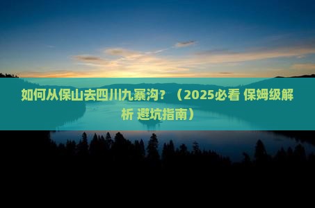保山去四川九寨沟景点