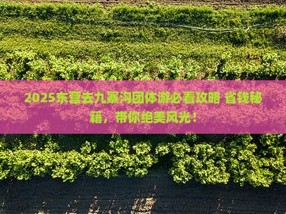 东营去四川九寨沟团体旅游
