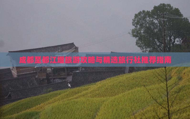 成都至都江堰旅游攻略与精选旅行社推荐指南