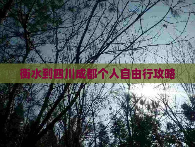 衡水到四川成都个人自由行攻略