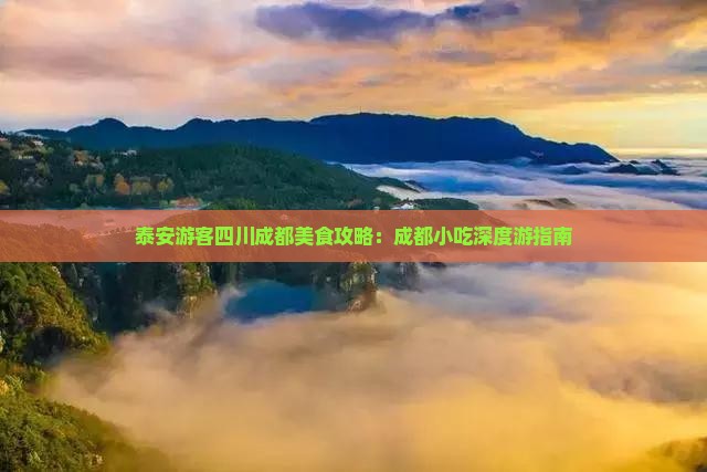 泰安游客四川成都美食攻略：成都小吃深度游指南