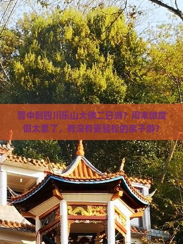 晋中到四川乐山大佛二日游？周末微度假太累了，有没有更轻松的亲子游？