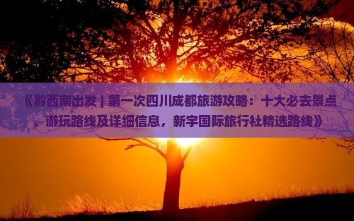 《黔西南出发 | 第一次四川成都旅游攻略：十大必去景点、游玩路线及详细信息，新宇国际旅行社精选路线》