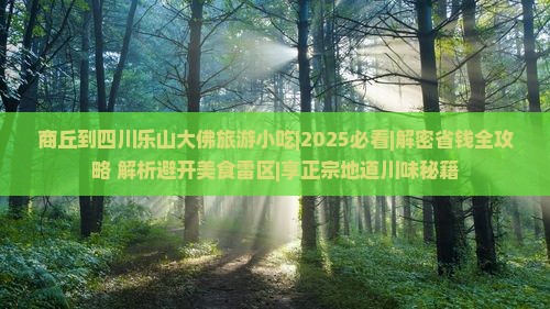 商丘到四川乐山大佛旅游小吃