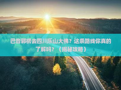 巴音郭楞去四川乐山大佛旅行社