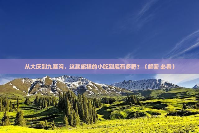 大庆到四川九寨沟旅游小吃