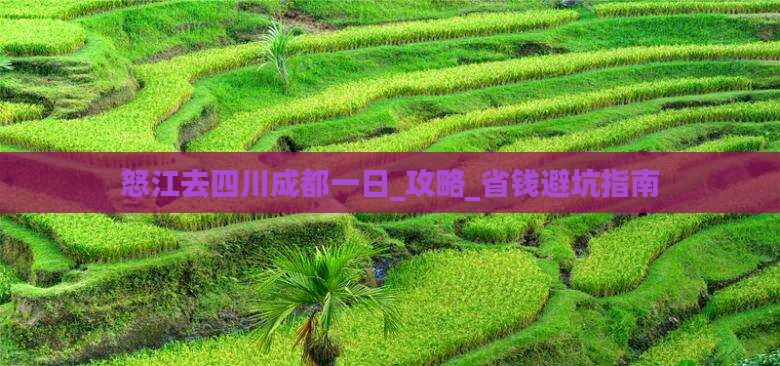 怒江去四川成都一日 怒江去四川成都一日