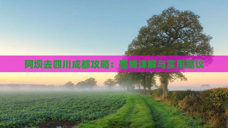 阿坝去四川成都攻略