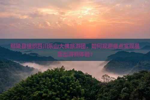 鄢陵县组织四川乐山大佛旅游团，如何规避痛点实现品质出游新体验？