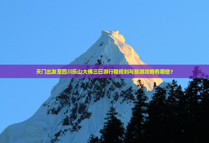 天门出发至四川乐山大佛三日游行程规划与旅游攻略有哪些？