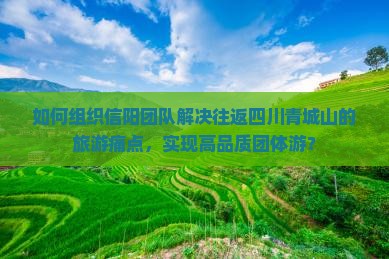 如何组织信阳团队解决往返四川青城山的旅游痛点，实现高品质团体游？