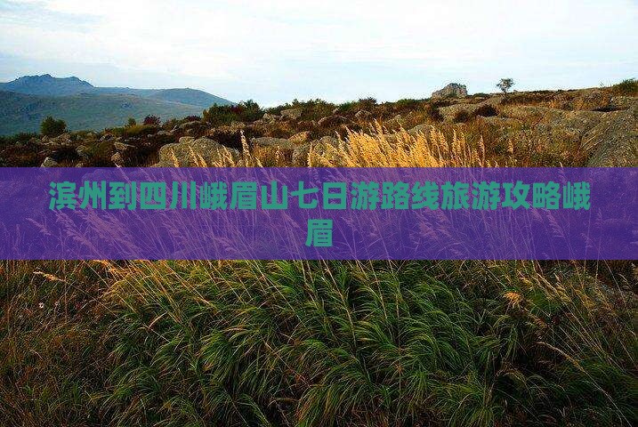 滨州到四川峨眉山七日游