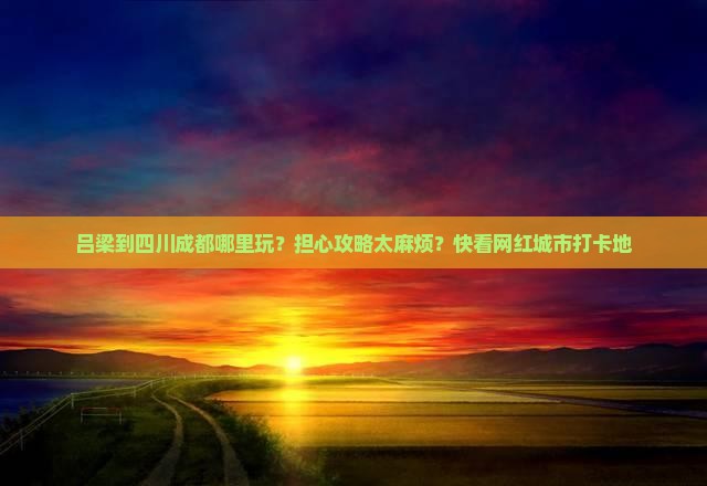 吕梁到四川成都哪里玩？担心攻略太麻烦？快看网红城市打卡地