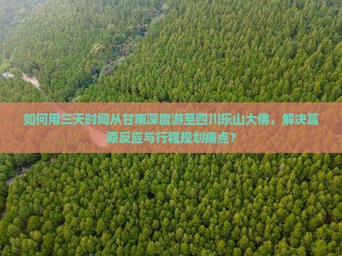 如何用三天时间从甘南深度游至四川乐山大佛，解决高原反应与行程规划痛点？