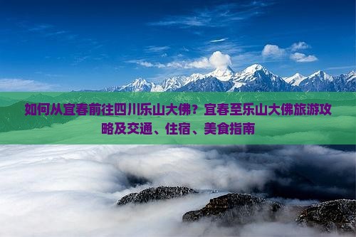 如何从宜春前往四川乐山大佛？宜春至乐山大佛旅游攻略及交通、住宿、美食指南