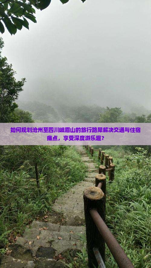如何规划沧州至四川峨眉山的旅行路犀解决交通与住宿痛点，享受深度游乐趣？