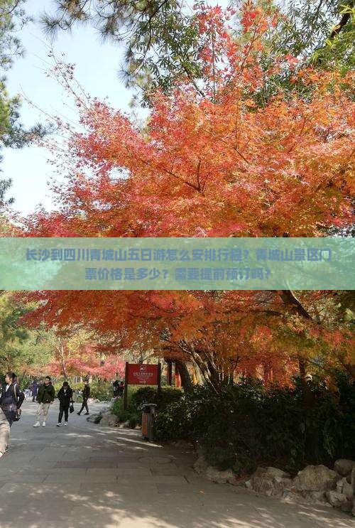 长沙到四川青城山五日游怎么安排行程？青城山景区门票价格是多少？需要提前预订吗？