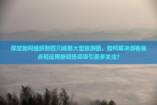保定如何组织到四川成都大型旅游团，如何解决游客痛点和运用新词热词吸引更多关注？