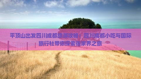 平顶山出发四川成都旅游攻略：四川成都小吃与国际旅行社带你探索张家界之旅