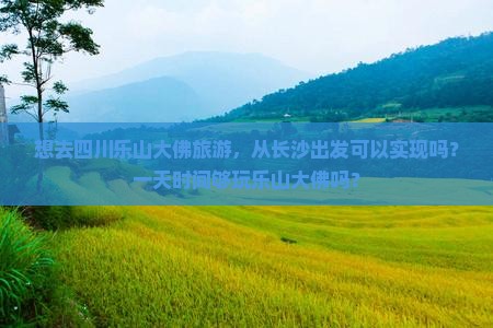 想去四川乐山大佛旅游，从长沙出发可以实现吗？一天时间够玩乐山大佛吗？