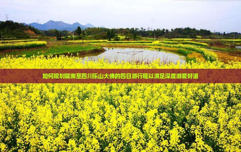 如何规划陇南至四川乐山大佛的四日游行程以满足深度游爱好湛