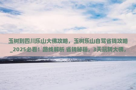 玉树到四川乐山大佛攻略