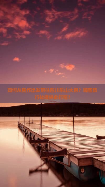 如何从焦作出发前往四川乐山大佛？哪些旅行社提供此行程？