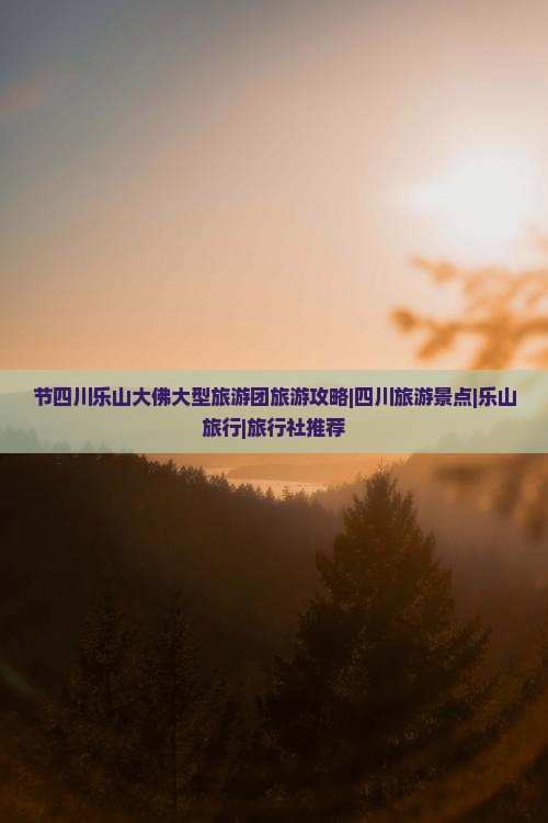 节四川乐山大佛大型旅游团旅游攻略|四川旅游景点|乐山旅行|旅行社推荐