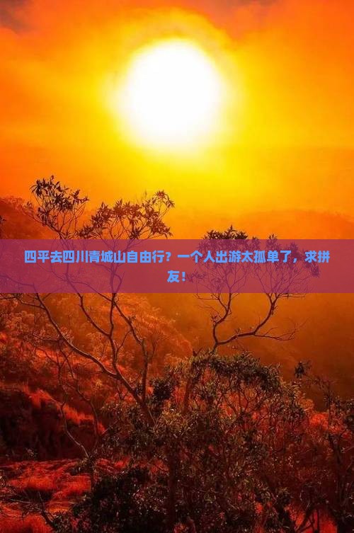 四平去四川青城山自由行？一个人出游太孤单了，求拼友！