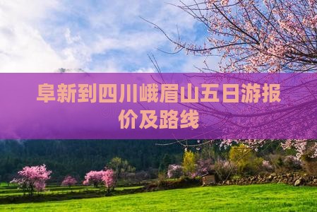 阜新到四川峨眉山五日游报价及路线