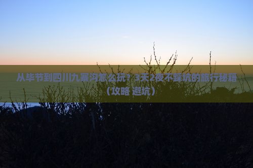 毕节到四川九寨沟旅行社