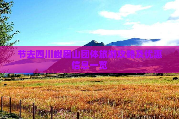 节去四川峨眉山团体旅游攻略及优惠信息一览