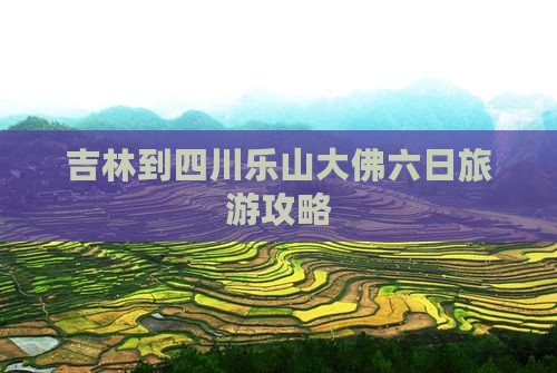 吉林到四川乐山大佛六日旅游攻略