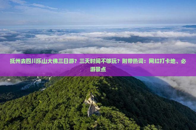 抚州去四川乐山大佛三日游？三天时间不够玩？附带热词：网红打卡地、必游景点