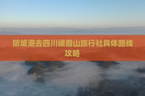 防城港去四川峨眉山旅行社具体路线攻略