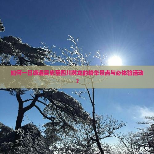 如何一日游遍吴忠至四川黄龙的精华景点与必体验活动？