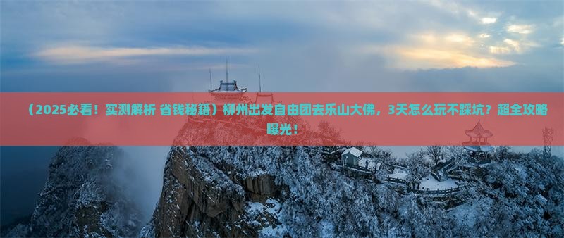 柳州到四川乐山大佛自由团