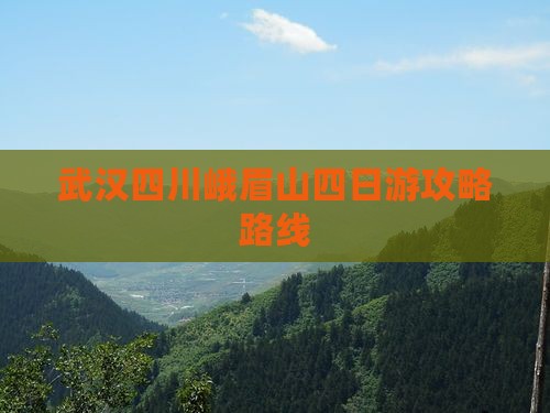 武汉去四川峨眉山四日游