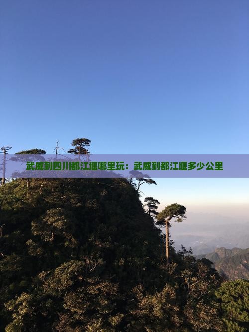 武威到四川都江堰哪里玩