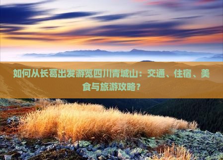 如何从长葛出发游览四川青城山：交通、住宿、美食与旅游攻略？