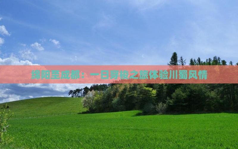 绵阳至成都：一日穿梭之旅体验川蜀风情