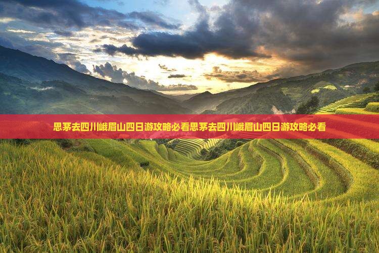 思茅去四川峨眉山四日游